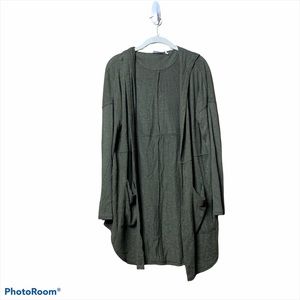 urban outfitters out from under green hooded cardigan open
